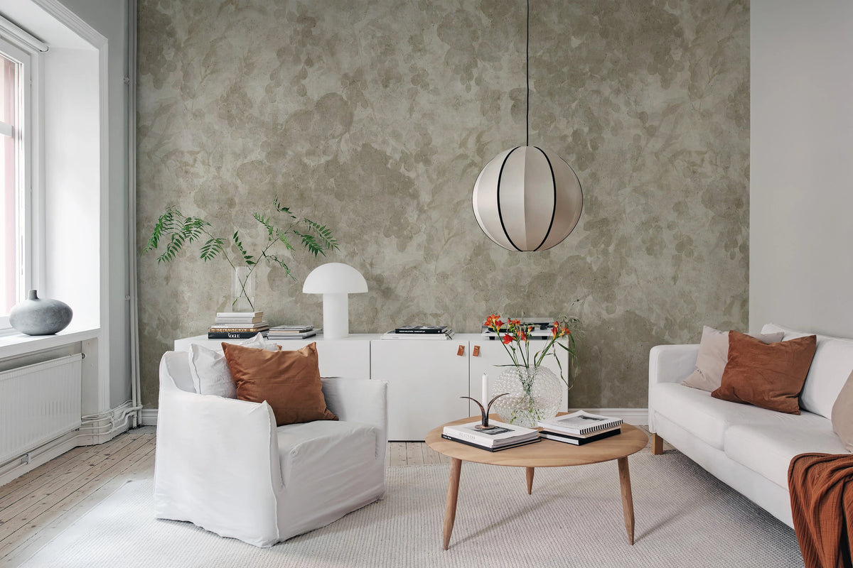 Grapevine Silhouette, Beige Mural Wallpaper - room preview 03