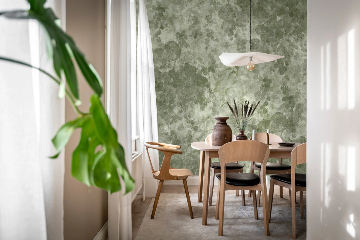 Grapevine Silhouette, Green Mural Wallpaper - room preview 03