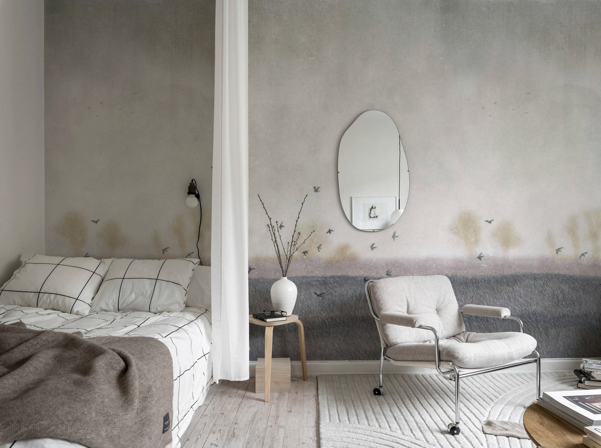 Scandinavian Landscape, Purple Mural Wallpaper - room preview 03