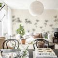 Astrantia, Black & White Mural Wallpaper - room preview 03