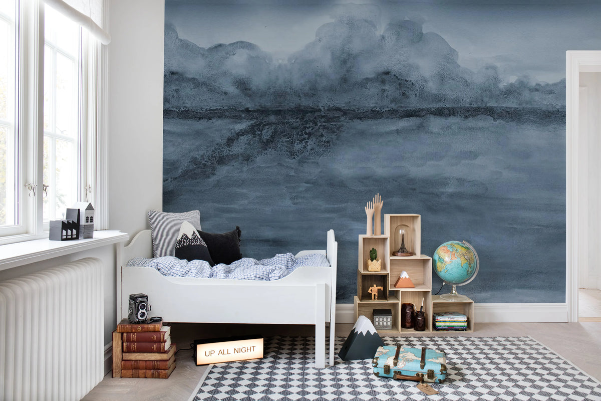 Crystal Water, Blue Mural Wallpaper - room preview 03