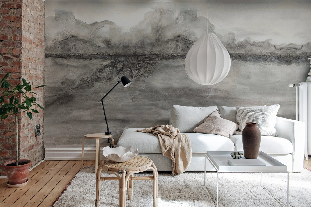 Crystal Water, Gray Mural Wallpaper - room preview 03