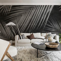 Palm Gaze, Black & White Mural Wallpaper - room preview 03