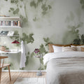 Hazy Leaves, Green Mural Wallpaper - room preview 03