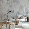 Hazy Leaves, White Mural Wallpaper - room preview 03