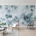 Hazy Leaves, Blue Mural Wallpaper - room preview 03