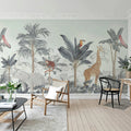 Friends of the jungle, Blue Mural Wallpaper - room preview 03