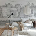 Harbor, Gray Mural Wallpaper - room preview 03