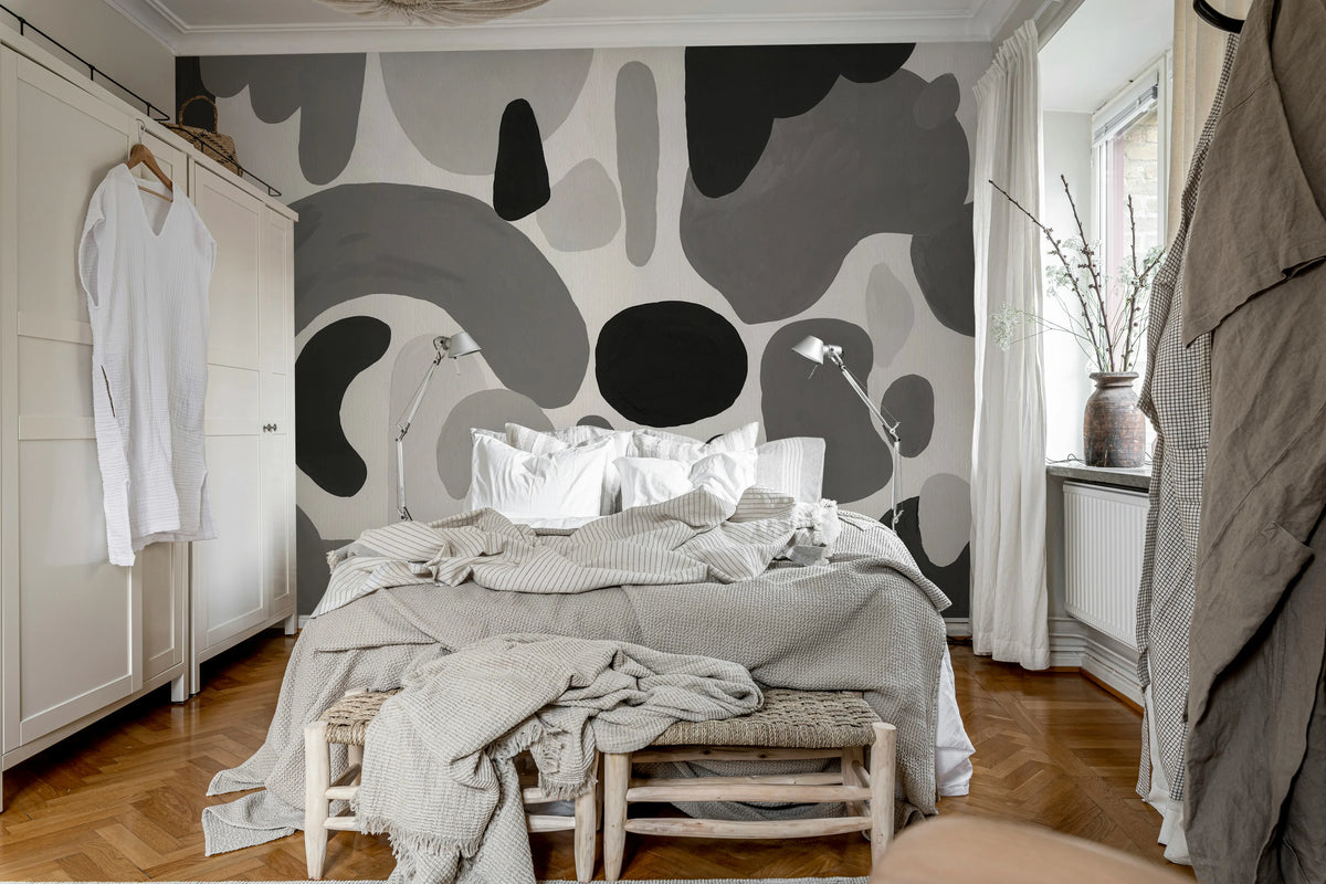 Color Clicks, Gray Mural Wallpaper - room preview 03