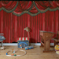 Behind the Curtains, Red Mural Wallpaper - room preview 03