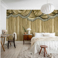Behind the Curtains, Beige Mural Wallpaper - room preview 03