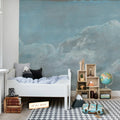 Up in the Clouds, Blue Mural Wallpaper - room preview 03