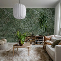 Floral Garden, Green Mural Wallpaper - room preview 03