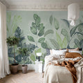 Happy Plants, Green Mural Wallpaper - room preview 03
