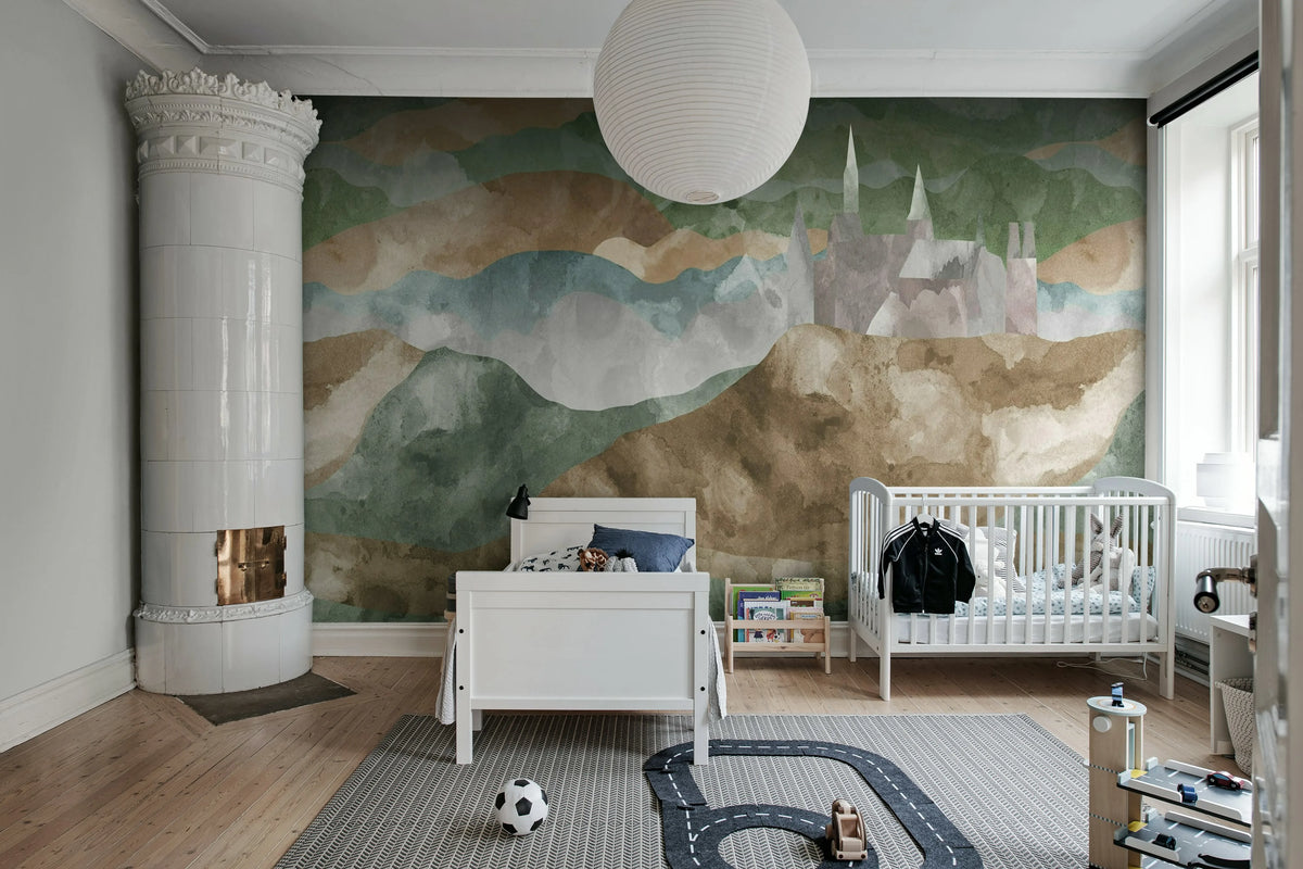 Cliff Castle, Pastel Mural Wallpaper - room preview 03