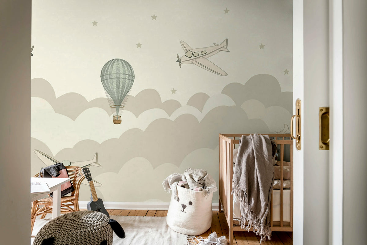 Fly Away, Pastel Mural Wallpaper - room preview 03