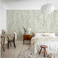 Draped Blossoms, Beige Mural Wallpaper - room preview 03