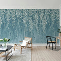 Draped Blossoms, Dark Blue Mural Wallpaper - room preview 03