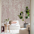 Draped Blossoms, Pink Mural Wallpaper - room preview 03