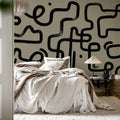 Artzy Path, Warm Gray Mural Wallpaper - room preview 03