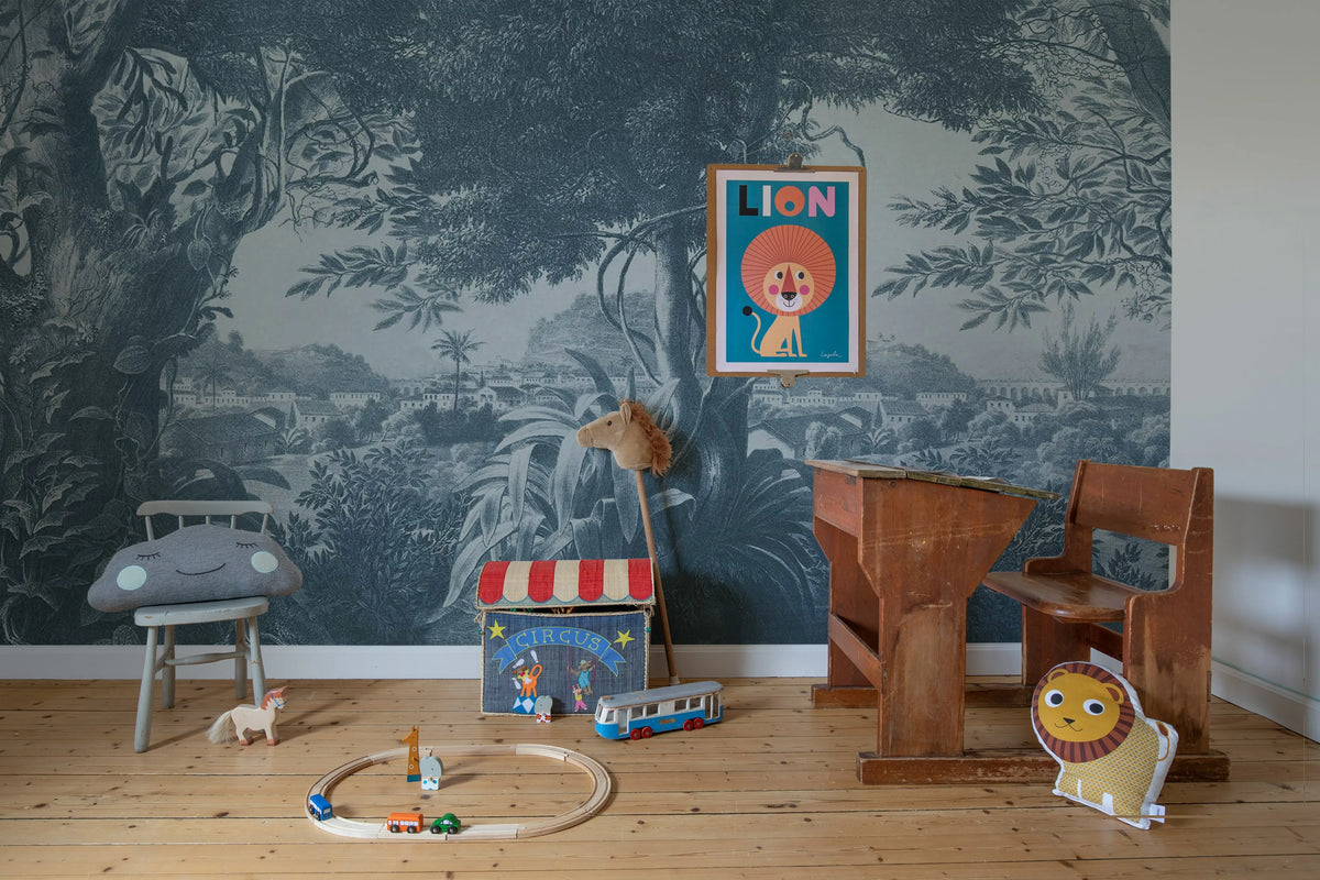 Mirage Repeatable, Blue Mural Wallpaper - room preview 03