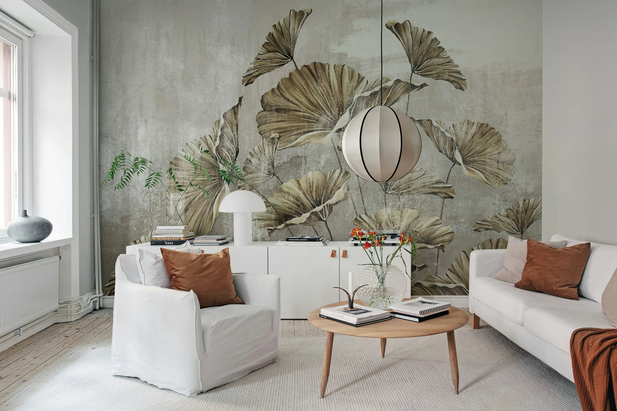 Flower Petals, Vintage Mural Wallpaper - room preview 03