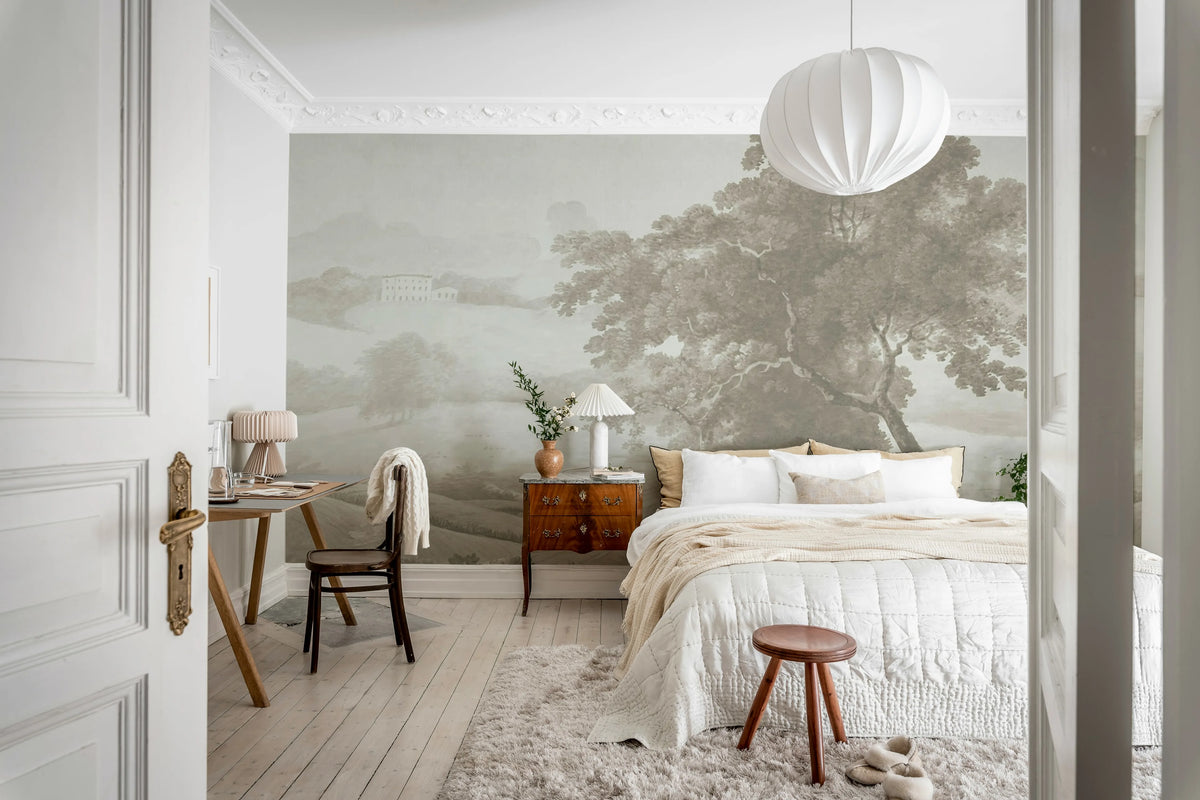 Vintage Tree, Beige Mural Wallpaper - room preview 03