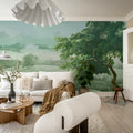 Vintage Tree, Green Mural Wallpaper - room preview 03
