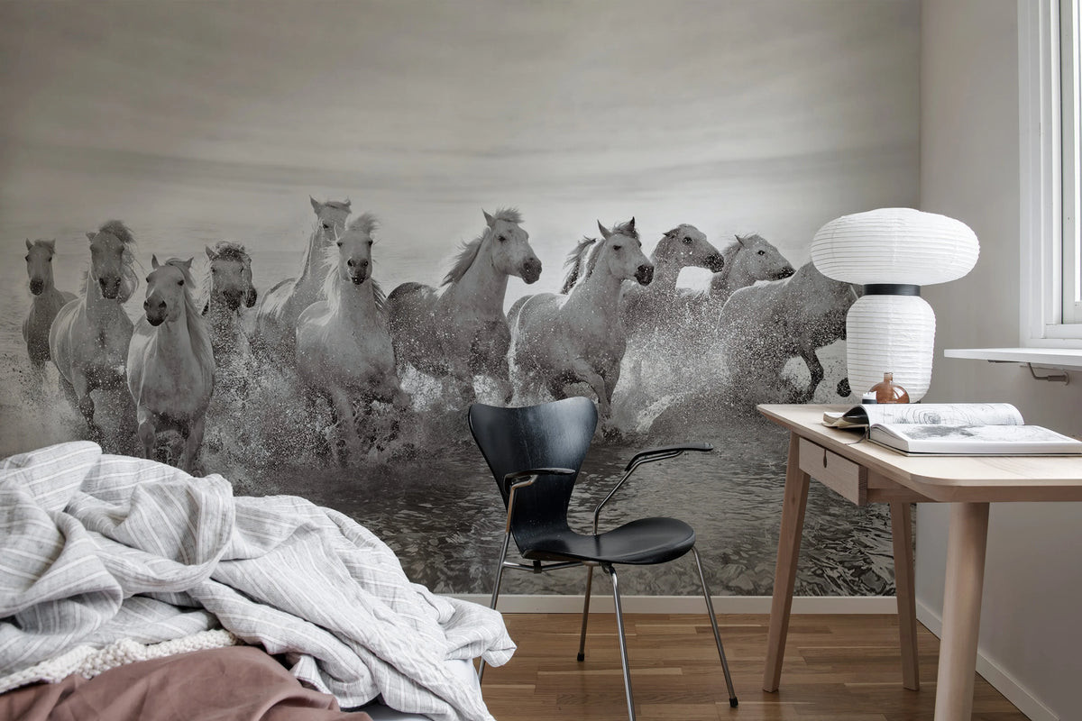 Running Horses Mural Wallpaper - room preview 03