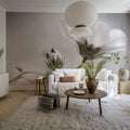 White Flower Mural Wallpaper - room preview 03