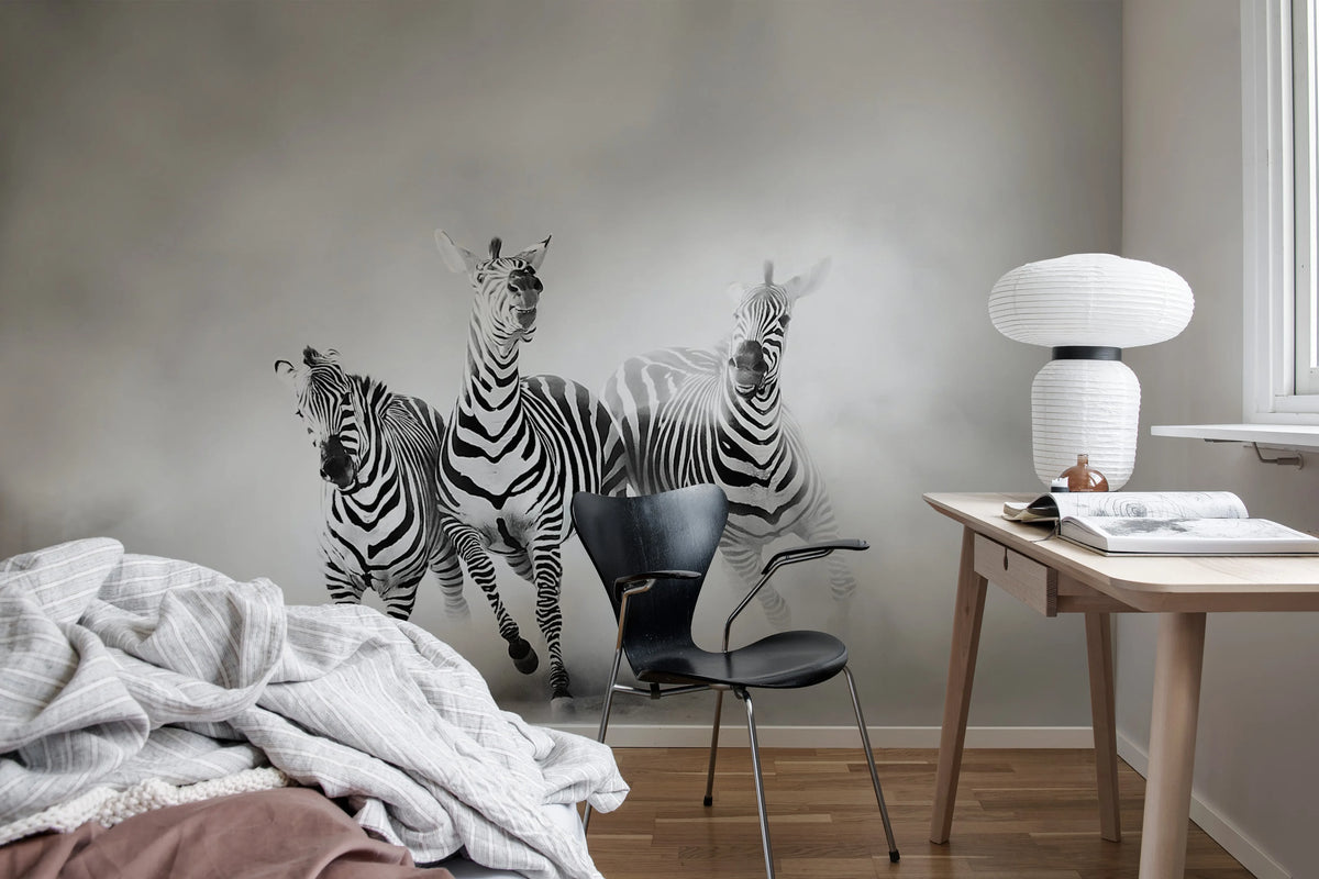 Graphic Zebras Mural Wallpaper - room preview 03
