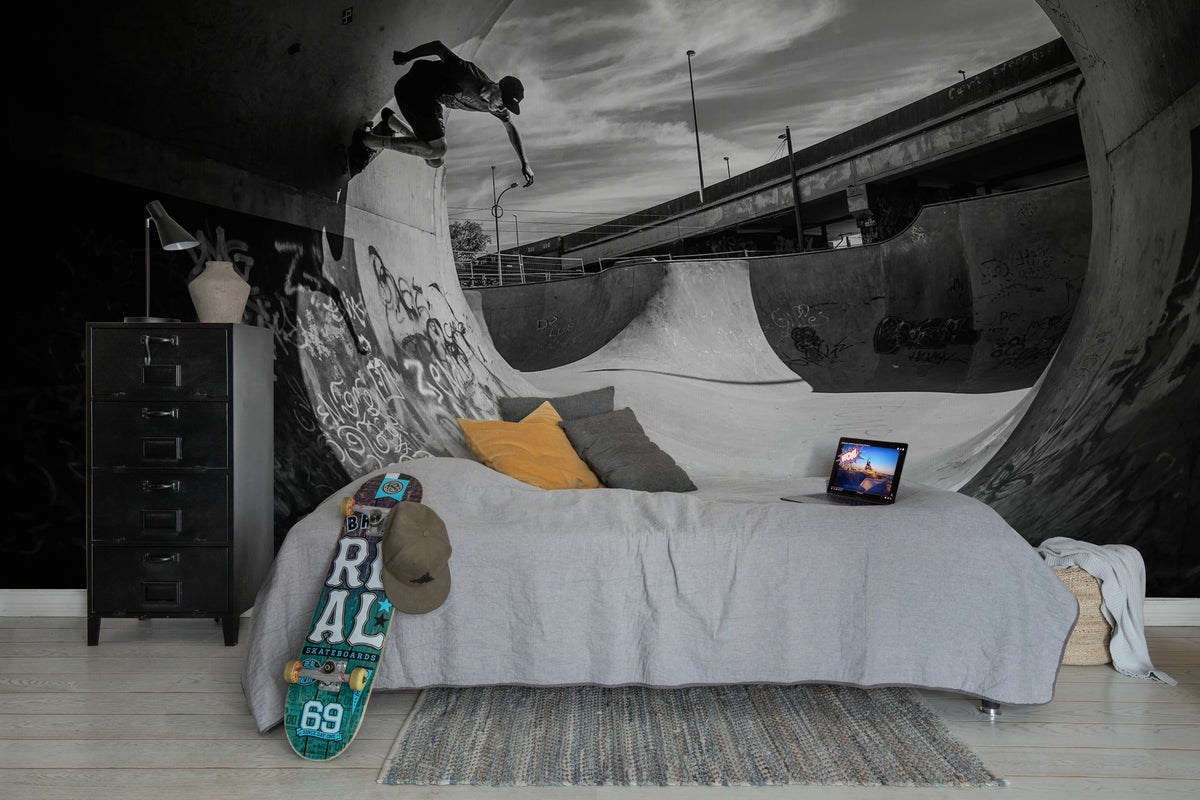 Skate Tunnel Mural Wallpaper - room preview 03