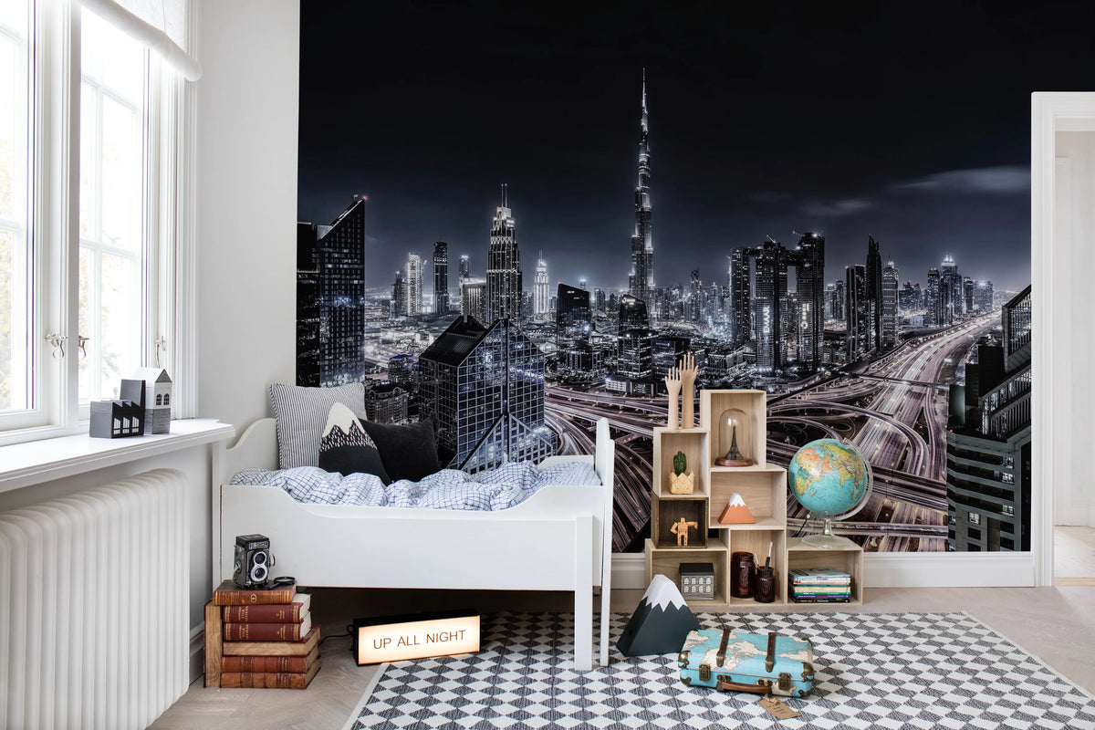 Sparkling City Lights Mural Wallpaper - room preview 03