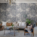 Dazzling Foliage, Blue Mural Wallpaper - room preview 03