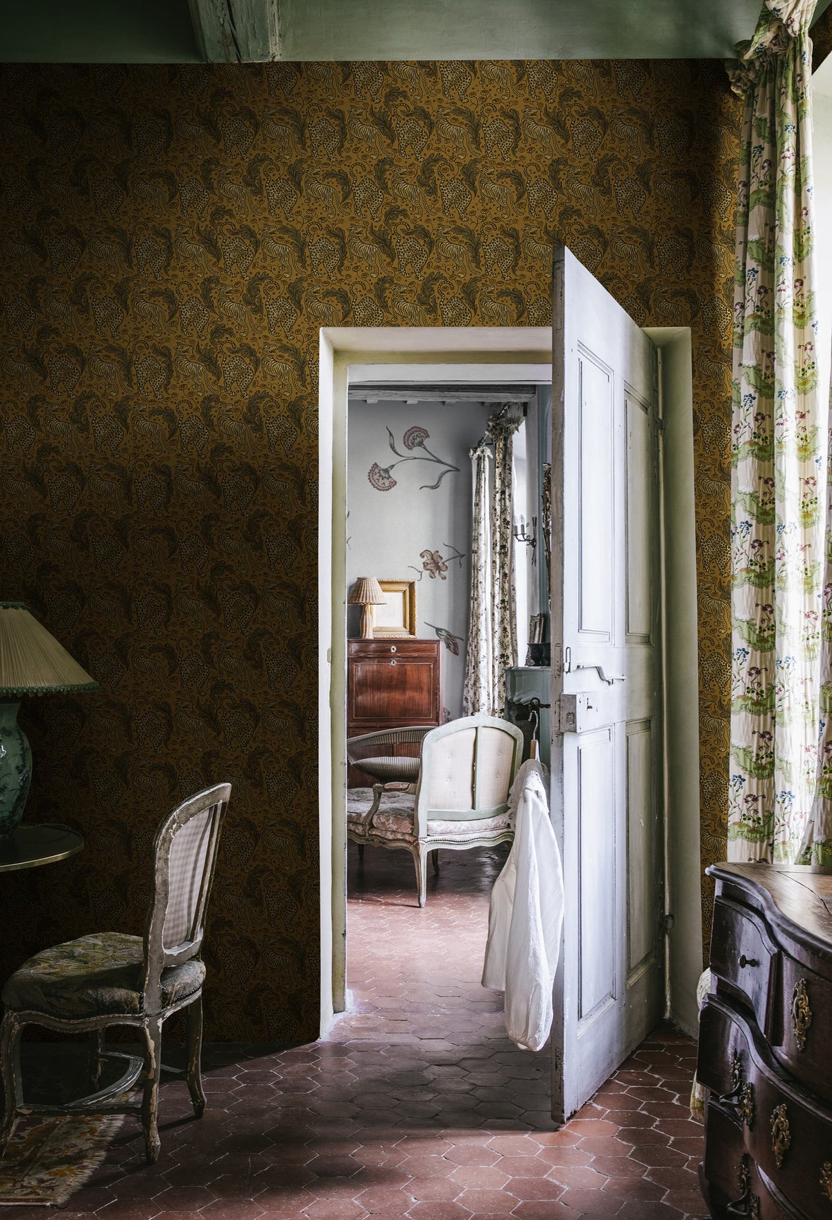 Year Of The Tiger, Saffron Mural Wallpaper - room preview 03