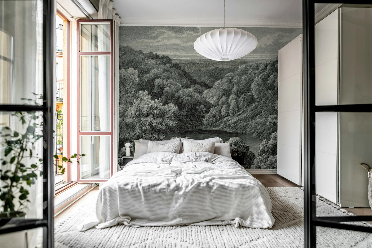 Mystery Lake, Vintage Mural Wallpaper - room preview 03