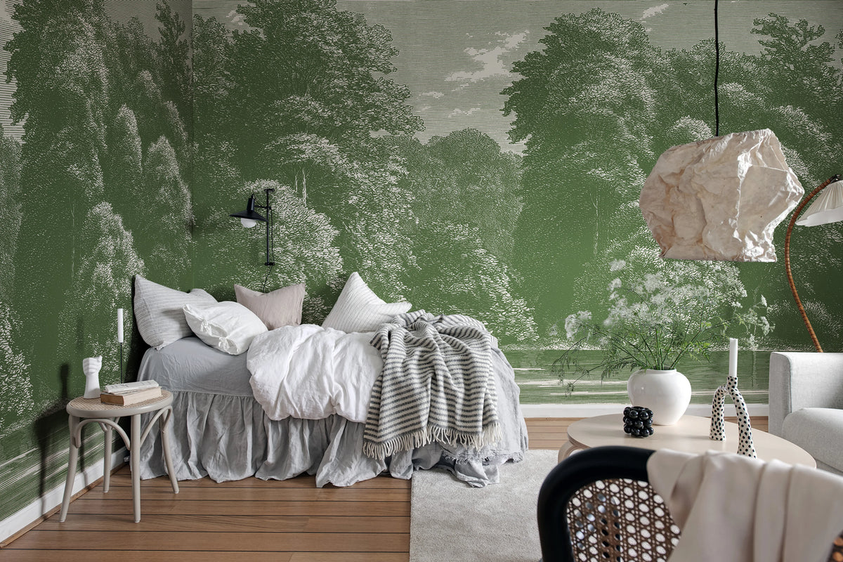 Spring Season, Green Mural Wallpaper - room preview 03
