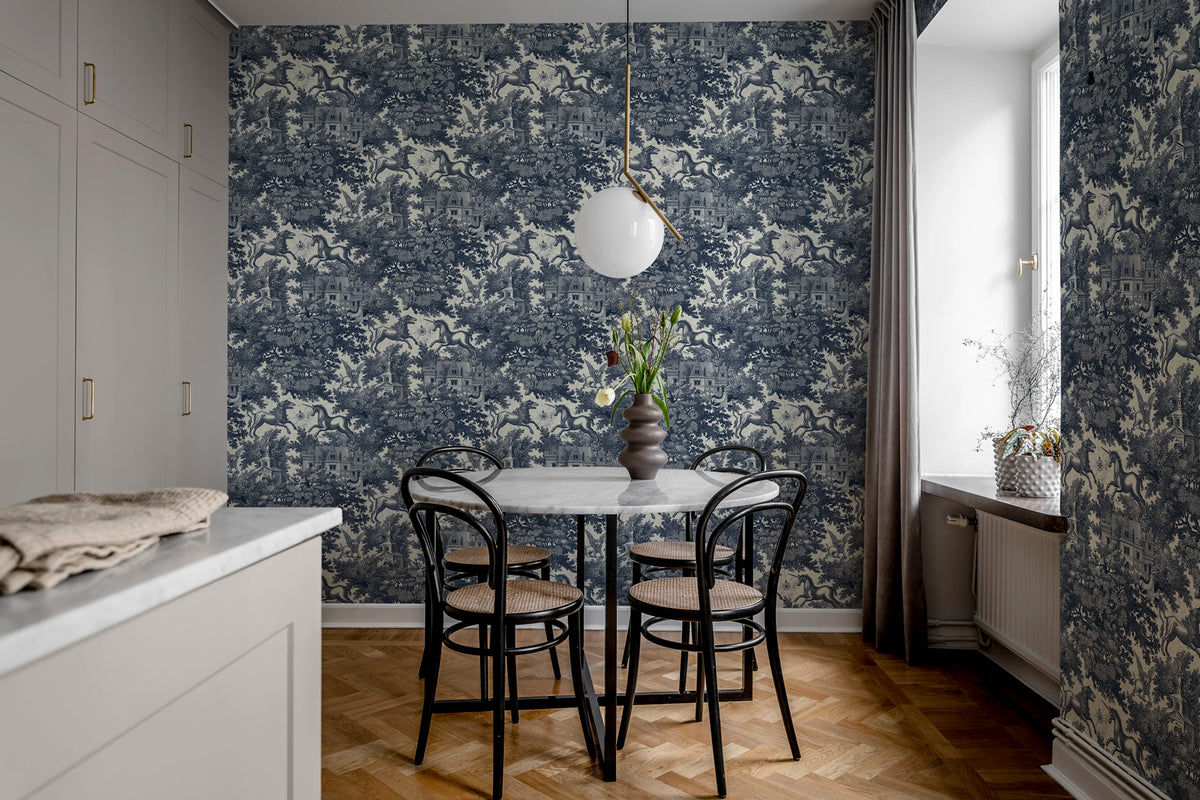 Fairy Tale Castle, Blue Mural Wallpaper - room preview 03