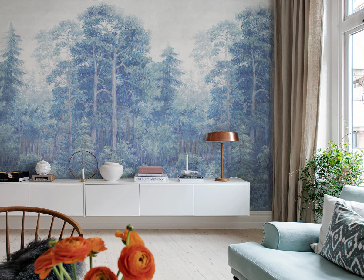 Green Wood, Mist Mural Wallpaper - room preview 03