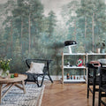 Green Wood, Emerald Mural Wallpaper - room preview 03