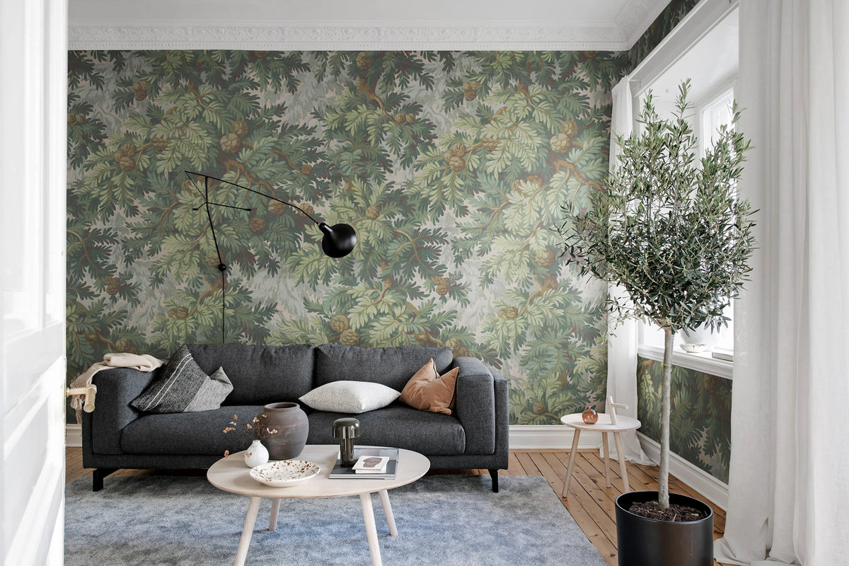 Spruce Forest, Green Mural Wallpaper - room preview 03