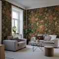 Vintage Flora, Green Mural Wallpaper - room preview 03