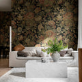 Vintage Flora, Ebony Mural Wallpaper - room preview 03