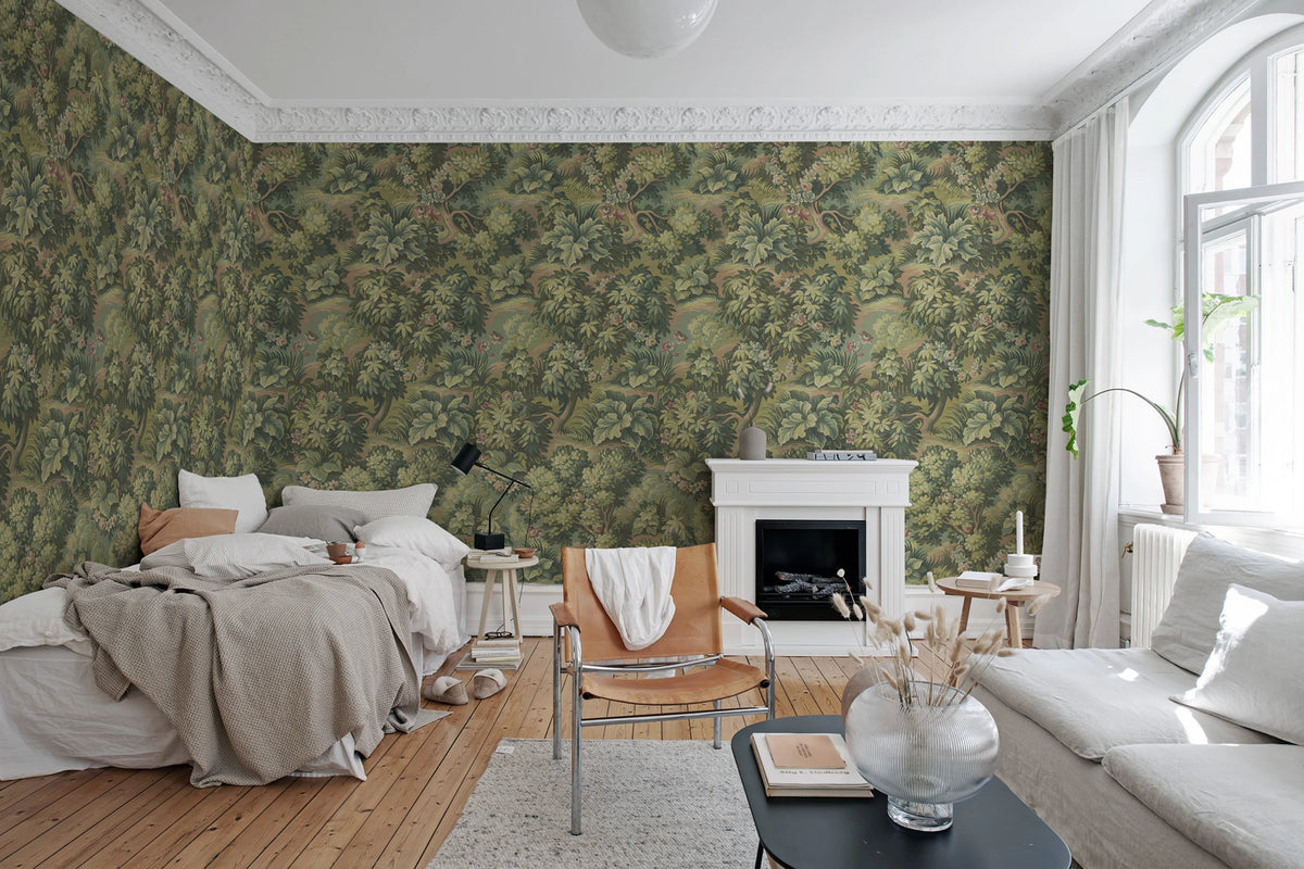 The Path, Green Mural Wallpaper - room preview 03