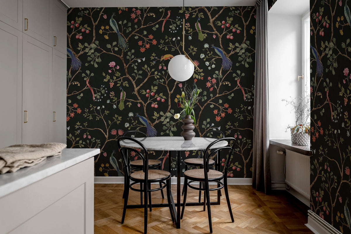 Songbirds, Midnight Mural Wallpaper - room preview 03