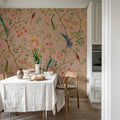 Songbirds, Pink Mural Wallpaper - room preview 03