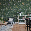 Songbirds, Emerald Mural Wallpaper - room preview 03