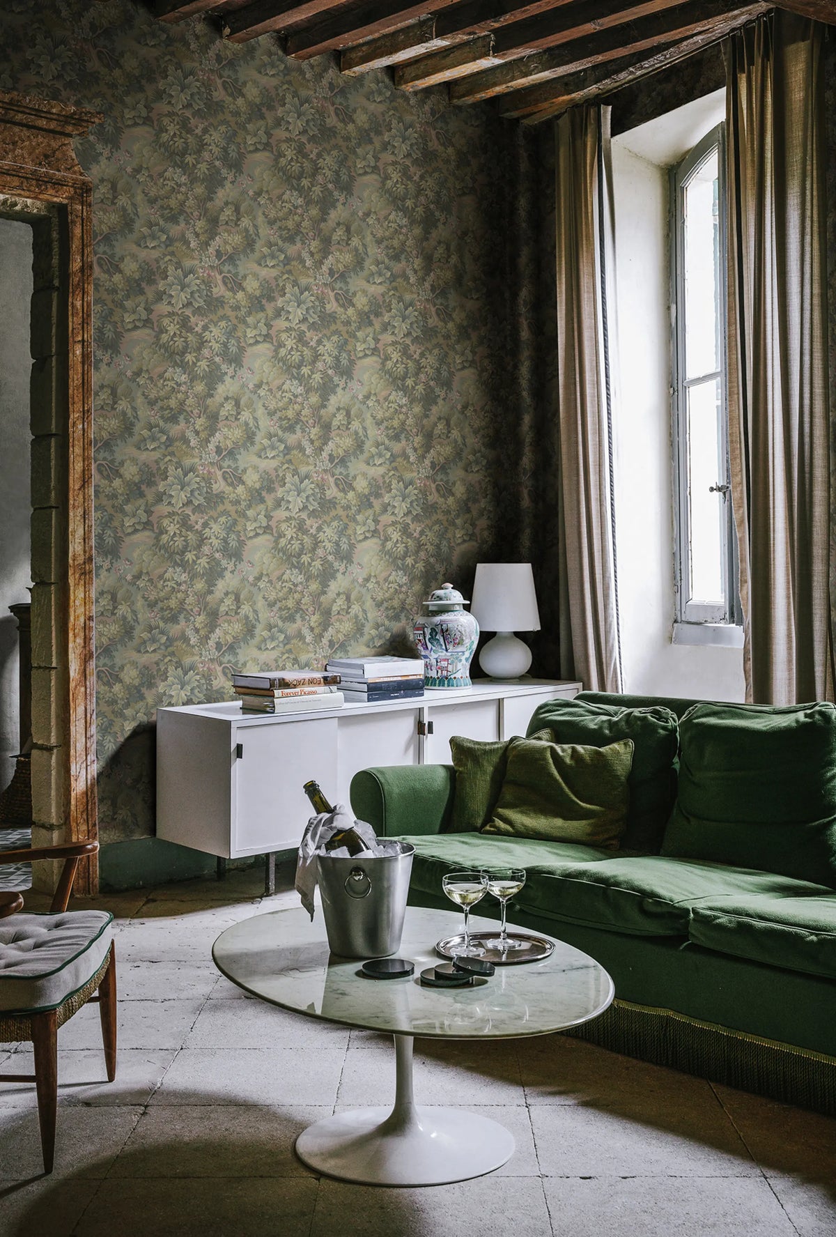 Blooming Park, Green Mural Wallpaper - room preview 03