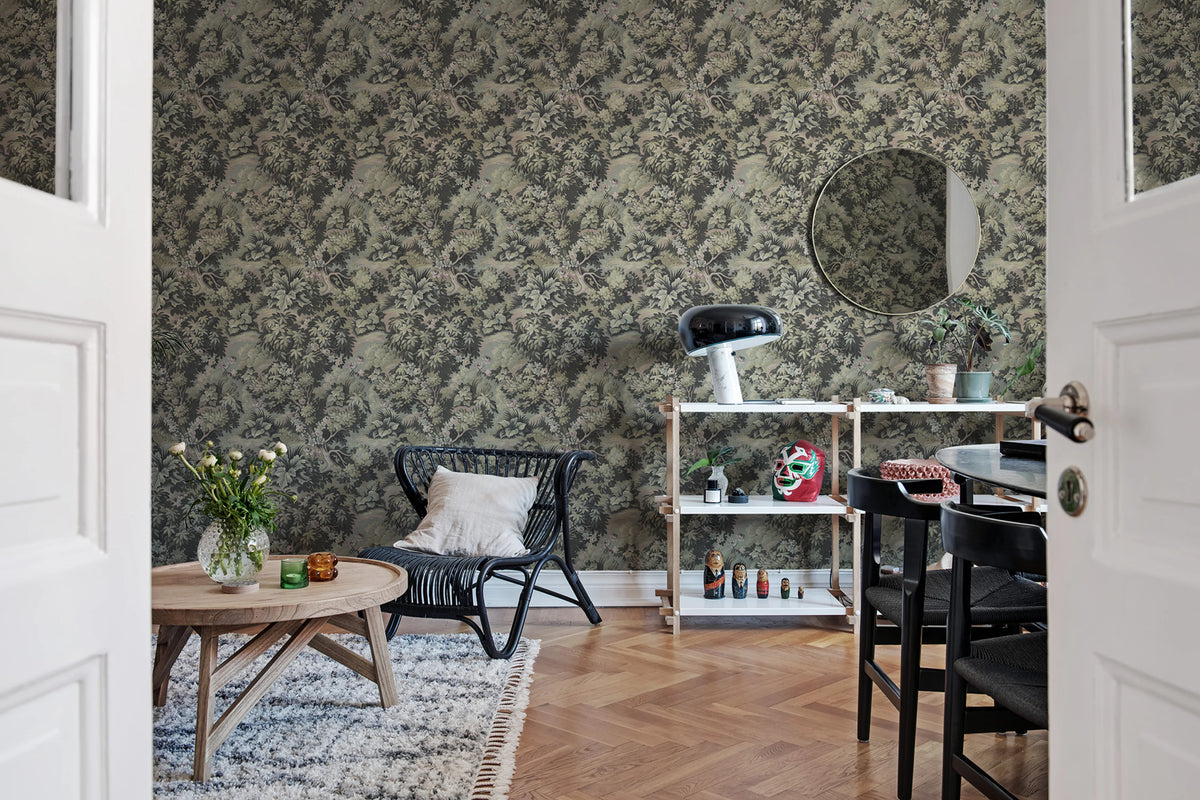 Blooming Park, Dark Mural Wallpaper - room preview 03