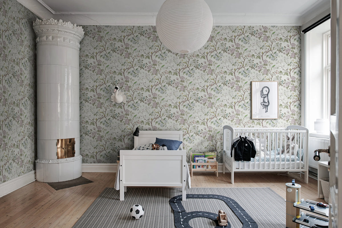 Petit Flora, Pearl Mural Wallpaper - room preview 03